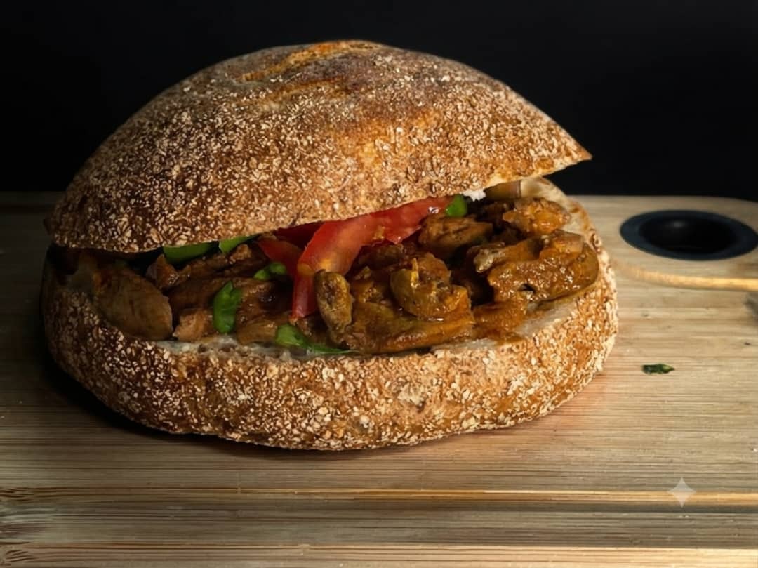 Chicken liver sandwich - barley bread
