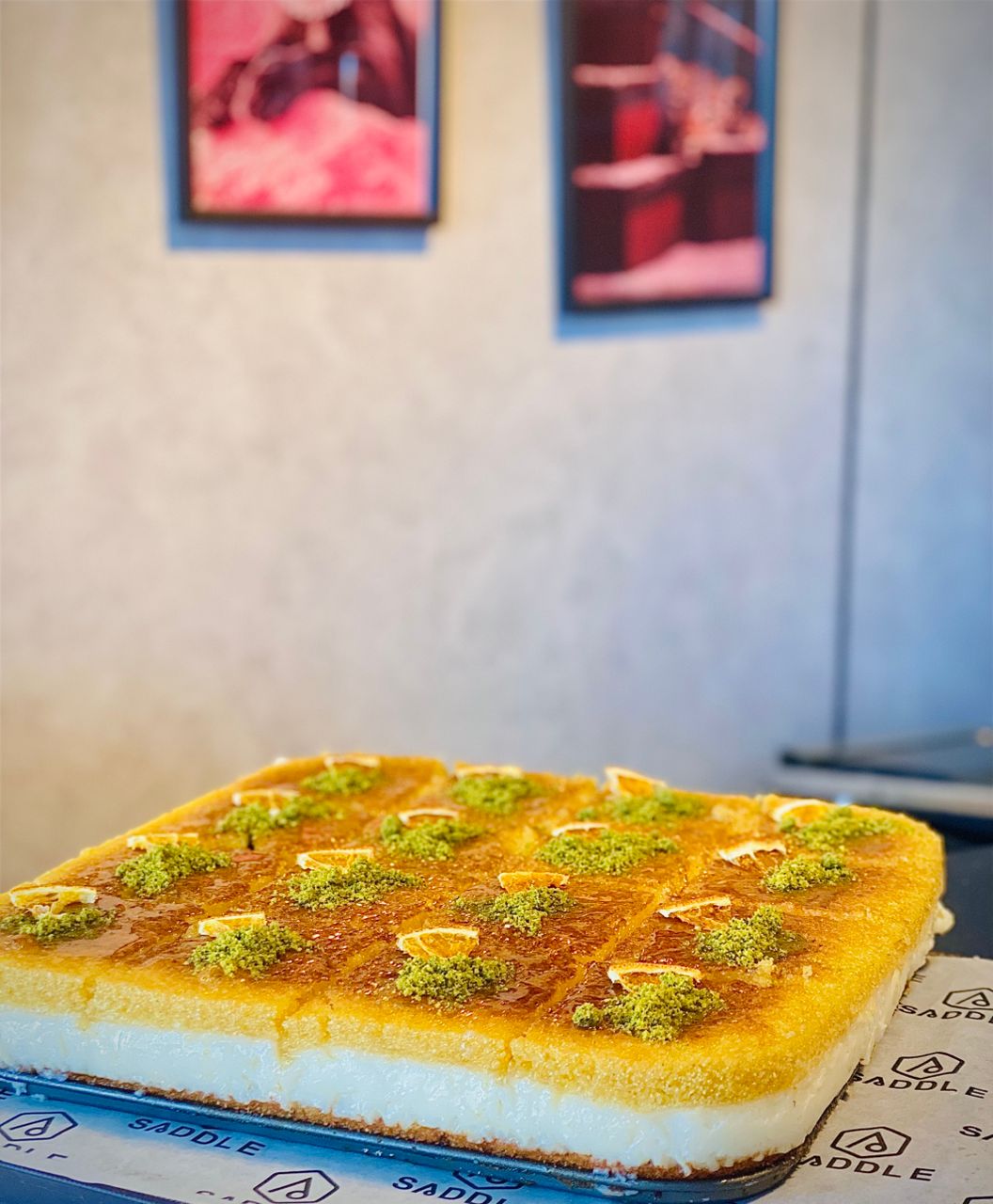 Basbousa with cream
