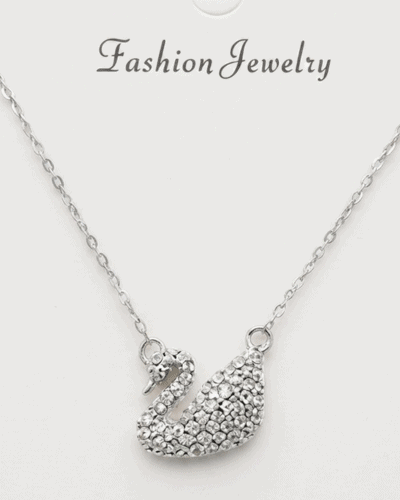 Swan Necklace - Silver Color