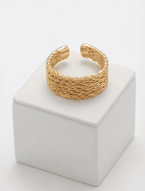 Braided and textured design ring