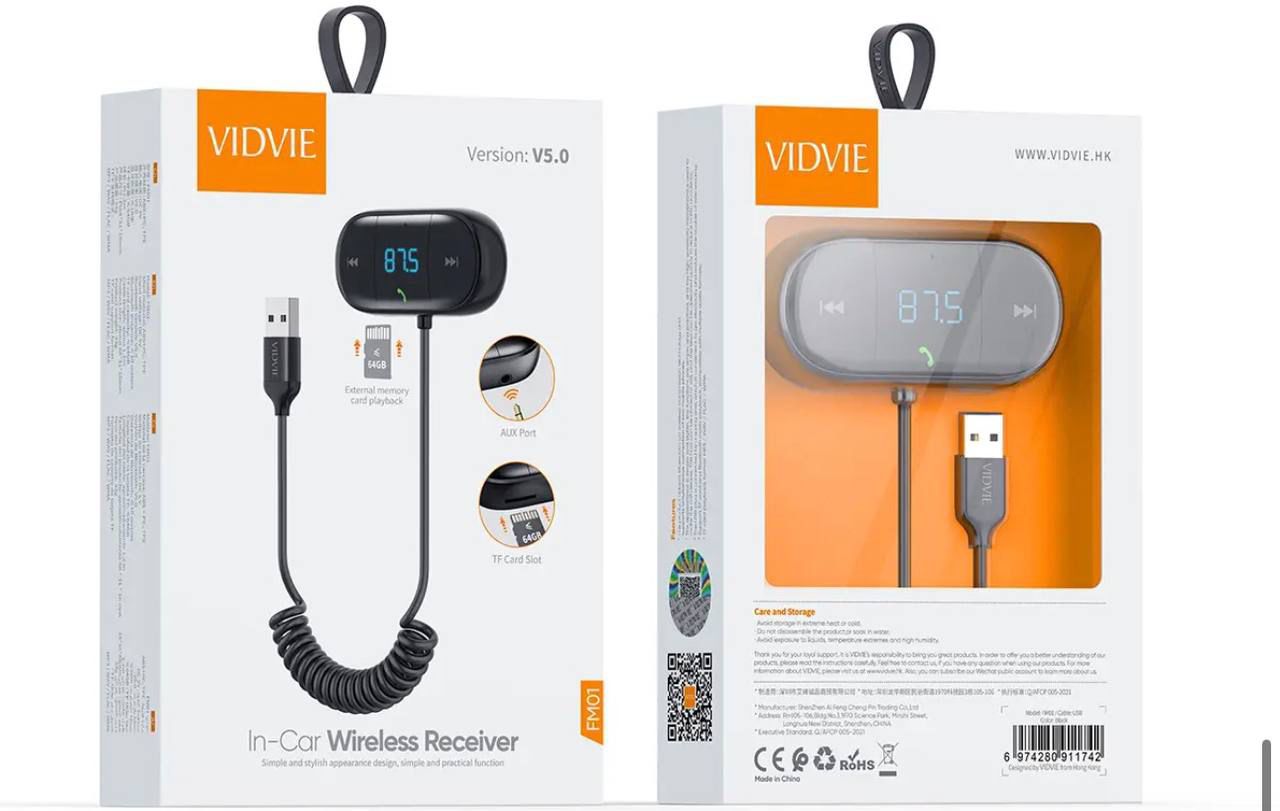VIDVIE FM01 Bluetooth Car FM Transmitter