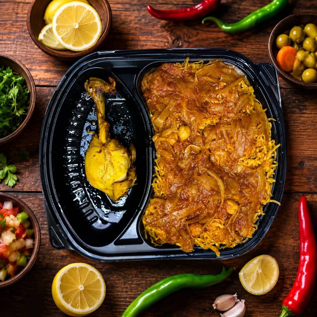 Rshda with national chicken meat