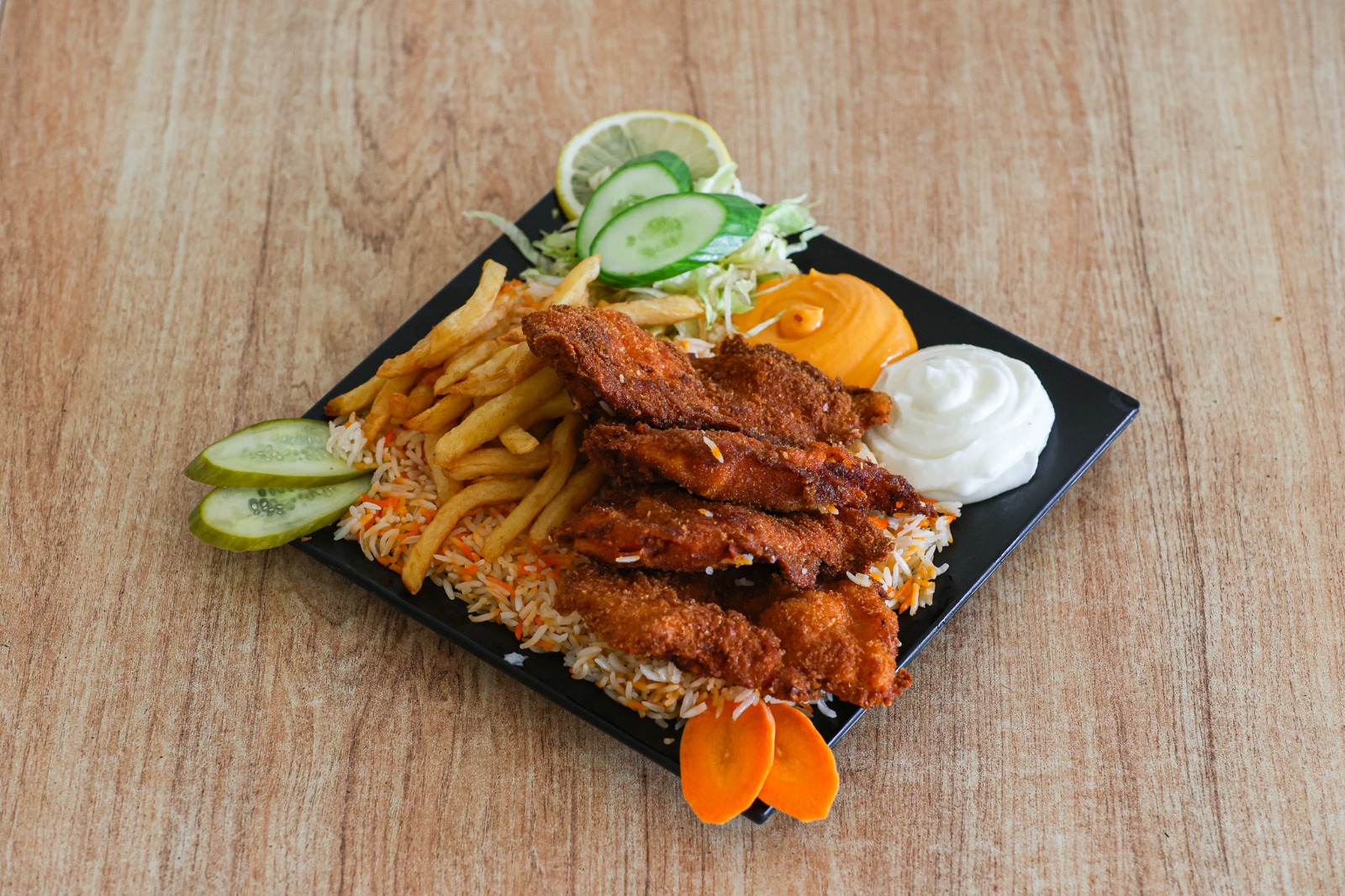 Fried escalope meal