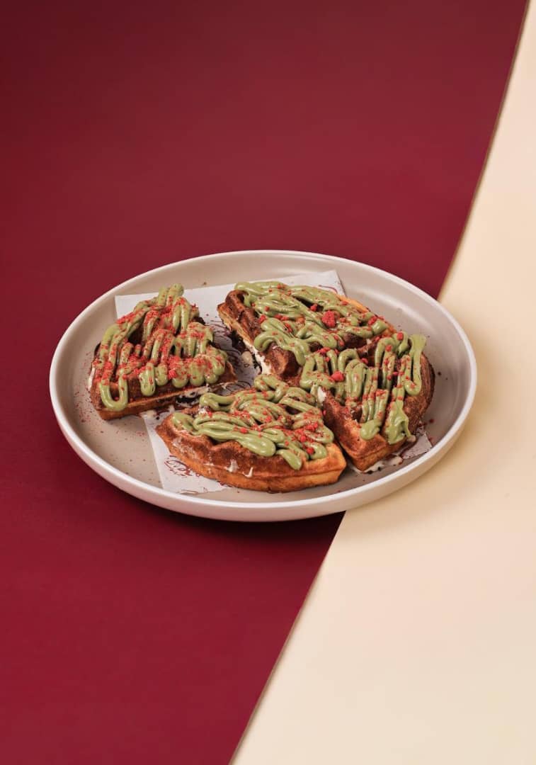 Pistachio waffle