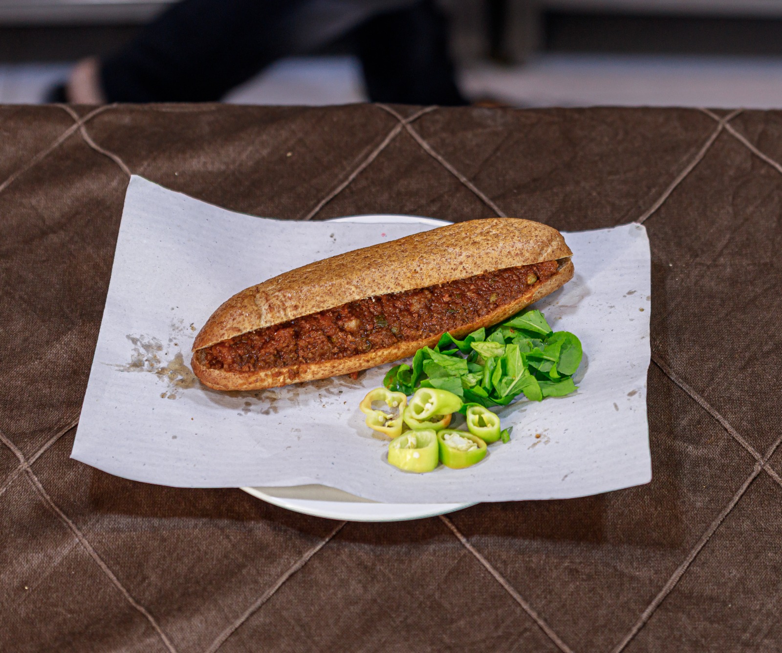 Minced meat sandwich - food bread