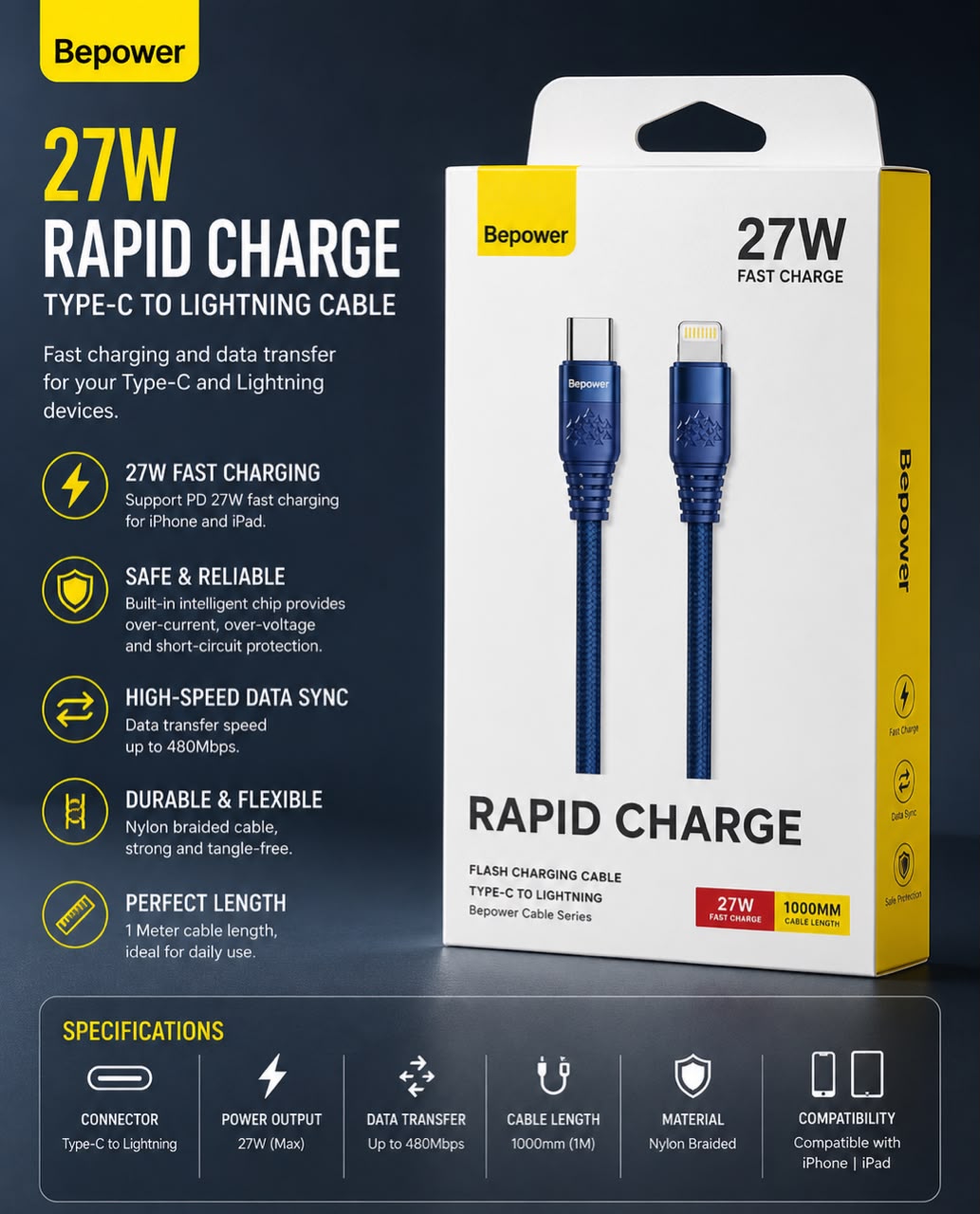 Fast Charging Cable - 27 w